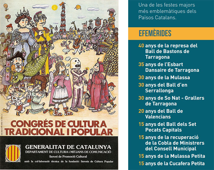 Cartell del 1r congrés de cultura i aniversaris elements Santa Tecla