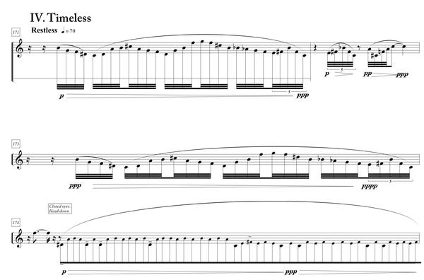 Exemple musical núm. 6: secció final, arpegis legato i subtone