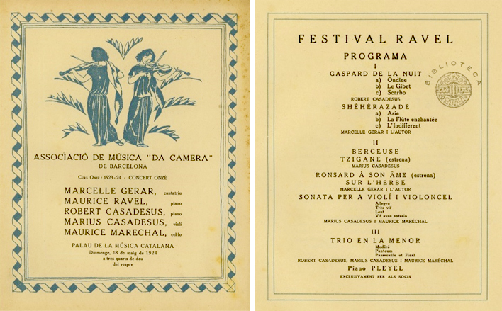 Mostra del programa de mà del Festival Ravel